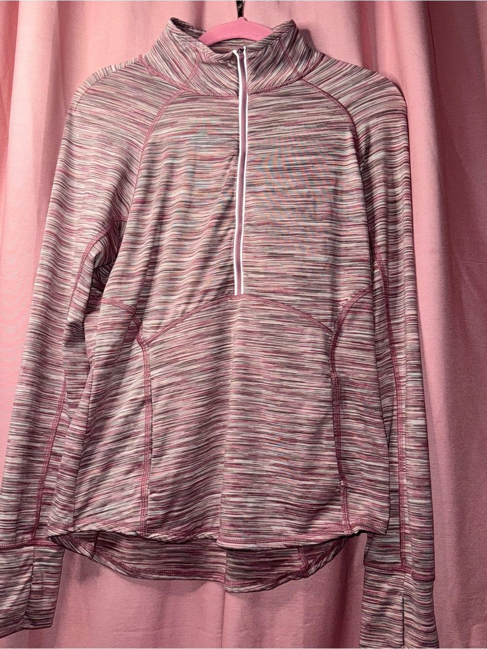 90 degrees Pink Space-Dyed Quarter-Zip Pullover